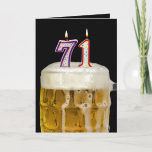 Carte 71e Anniversaire Bière en noir