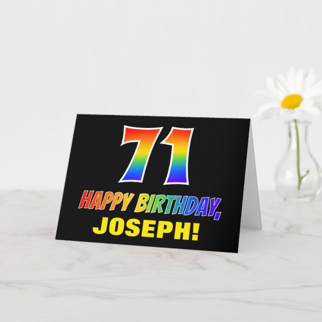 Carte 71e anniversaire : Bold, amusant, simple, arc-en-c (Petite plante)