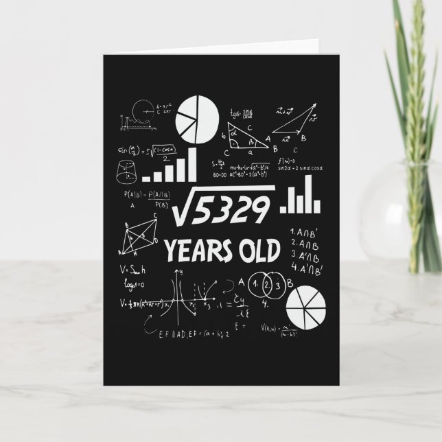 Carte 72 ans Enseignant en mathématiques Anniversaires 7 (Devant)