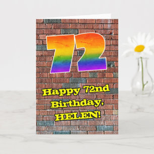 Carte 72e anniversaire : Arc en ciel inspiré par les gra