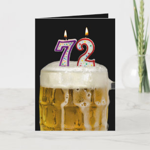 Carte 72e Anniversaire Bière en noir