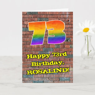 Carte 73e anniversaire : Arc-en-ciel amusant inspiré par