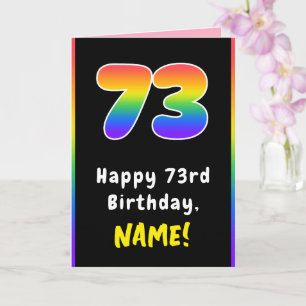 Carte 73e anniversaire : Arc-en-ciel coloré # 73, Nom pe