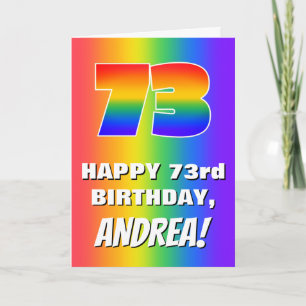 Carte 73e anniversaire : coloré, amusant Motif arc-en-ci