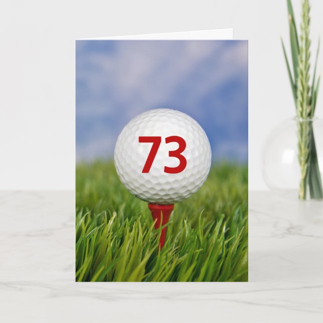 Carte 73e anniversaire Golf Ball on Red Tee (Devant)