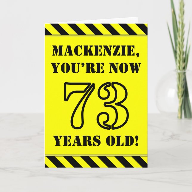 Carte 73e anniversaire : texte de style crayon amusant,  (Devant)