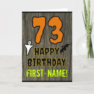 Carte 73e anniversaire : Thème Halloween Éffrayant, Nom 