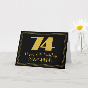 Carte 74e anniversaire : Art Déco Inspiré Look "74" & No