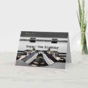 Carte 74e anniversaire Retro Typewriter