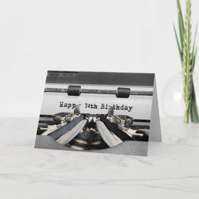 Carte 74e anniversaire Retro Typewriter (Devant)