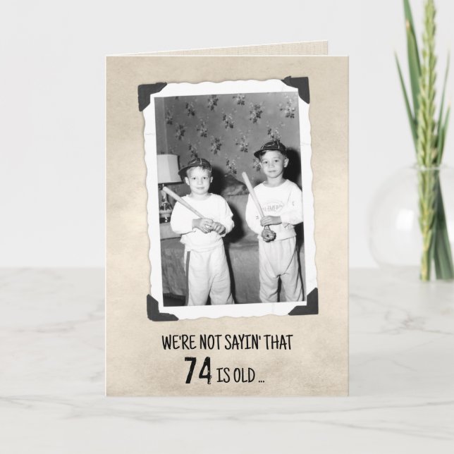 Carte 74th Birthday Humor Young Boys With Baseball Bats  (Devant)