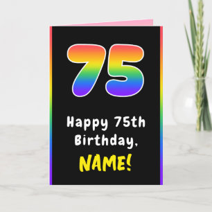 Carte 75e anniversaire : Arc-en-ciel coloré # 75, Nom pe