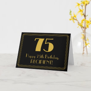 Carte 75e anniversaire : Art Déco Inspiré Look "75" + No