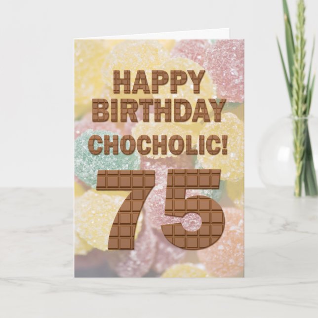 Carte 75e anniversaire au chocolat (Devant)