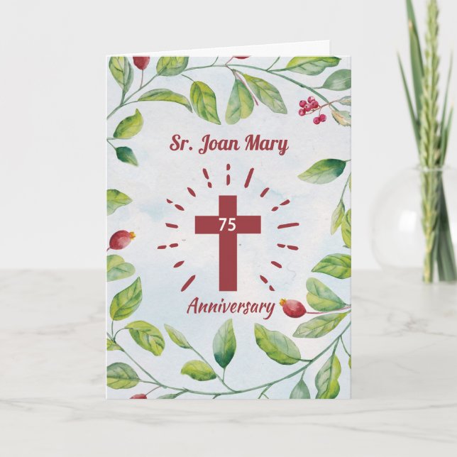 Carte 75e anniversaire de la Croix des nations en couron (Devant)