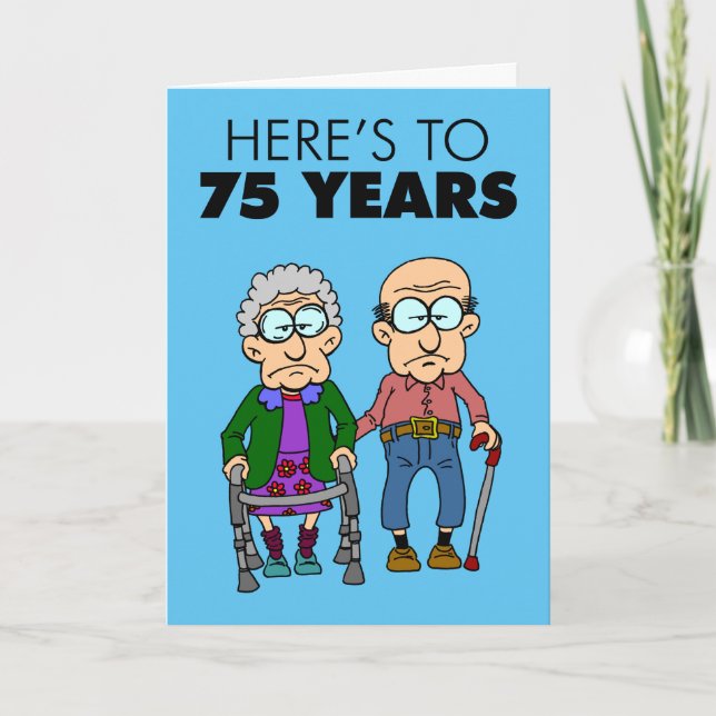Carte 75e anniversaire du Mariage vieillissant (Devant)