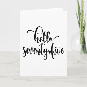 Carte 75e anniversaire femmes Bonjour 75 mignonne 75 ans