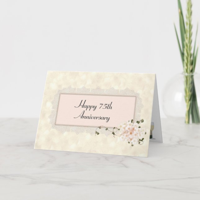 Carte 75e anniversaire Hydrangea Bouquet (Devant)