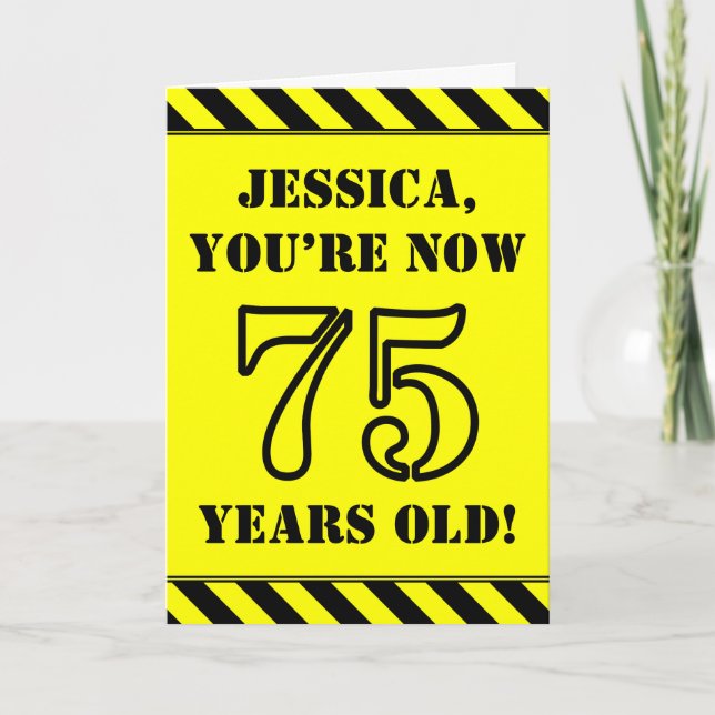 Carte 75e anniversaire : Jeu de style graphique, Nom per (Devant)