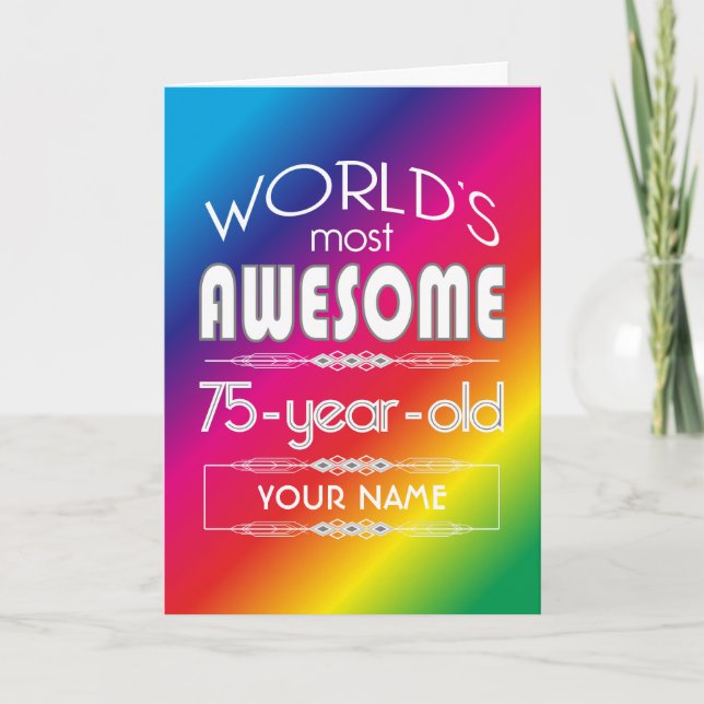 Carte 75e Anniversaire Mondes meilleur arc-en-ciel fabul (Devant)