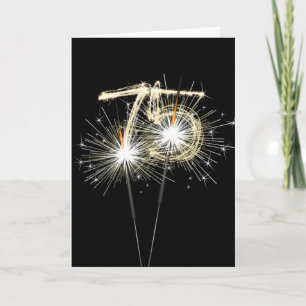 Carte 75e anniversaire Sparklers sur Noir