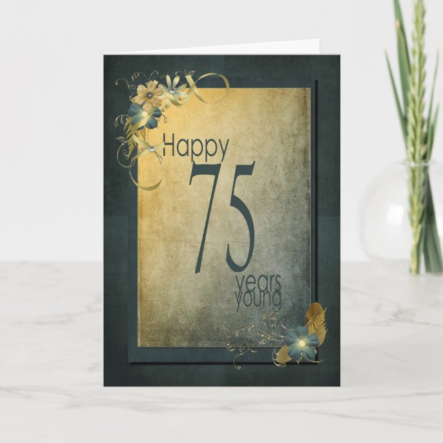 Carte 75e Anniversaire vintage (Devant)