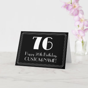 Carte 76e anniversaire ~ Art Déco Inspiré Look "76", Nom