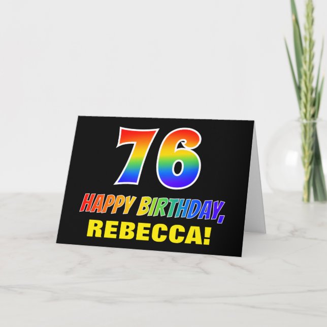 Carte 76e anniversaire : audacieux, amusant, simple, arc (Devant)