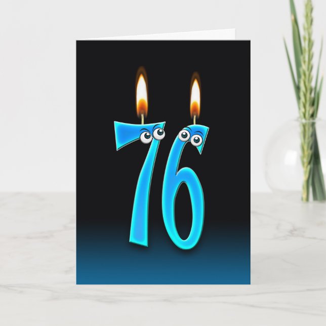 Carte 76e anniversaire Bougies (Devant)