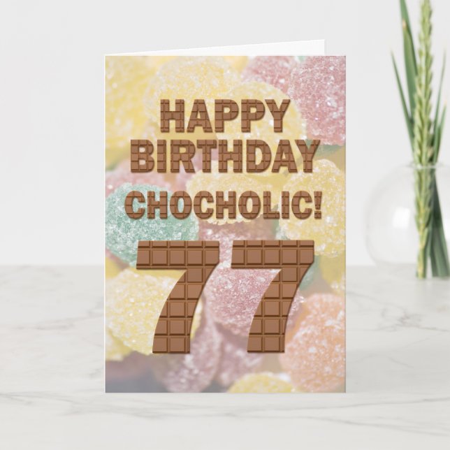 Carte 77e anniversaire au chocolat (Devant)