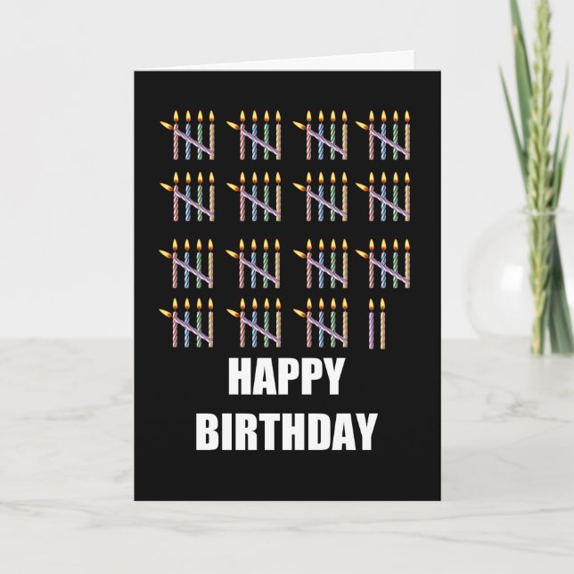 Carte 77e anniversaire avec bougies (Devant)