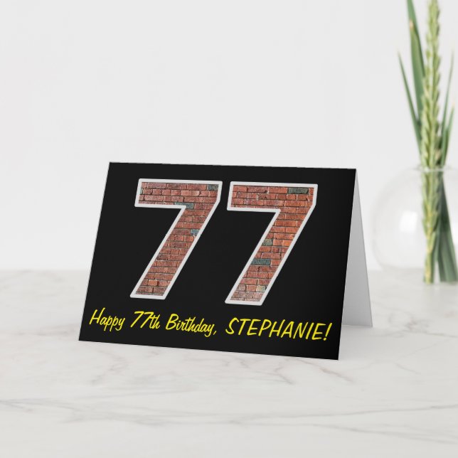 Carte 77e anniversaire - Motif de mur de briques "77" av (Devant)