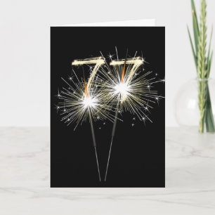 Carte 77e anniversaire Sparklers en noir