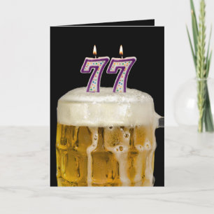 Carte 77th Birthday Beer on black