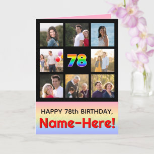 Carte 78e anniversaire : Arc-en-ciel amusant #, photos p