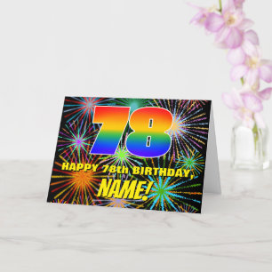 Carte 78e anniversaire : Feu d'artifice festif amusant e