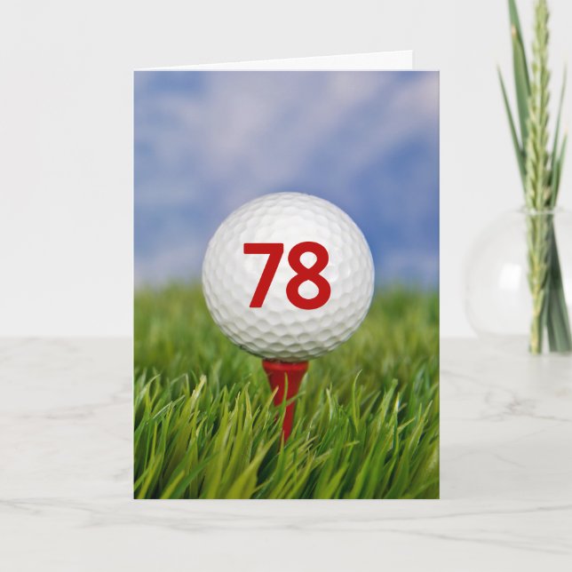 Carte 78e anniversaire Golf Ball on Red Tee (Devant)