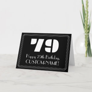 Carte 79e anniversaire : apparence inspirée de l'Art déc