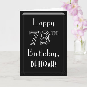 Carte 79e anniversaire : Art Déco Style # 79 & Nom perso