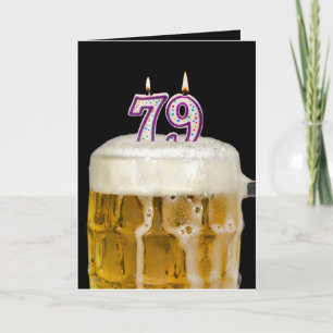 Carte 79e Anniversaire Bière en noir