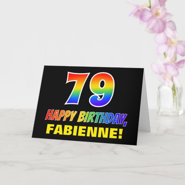 Carte 79e anniversaire : Bold, amusant, simple, arc-en-c (Orchidée)