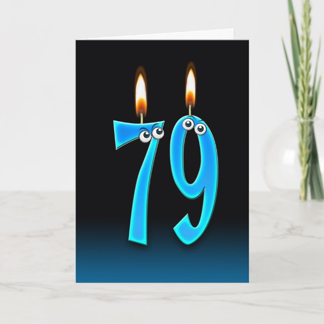 Carte 79e anniversaire bougies (Devant)