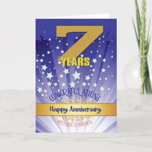 Carte 7 Anniversaire de la récupération Numéro gras