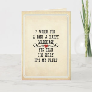 Carte 7 Mots Pour Un Mariage Long Et Heureux