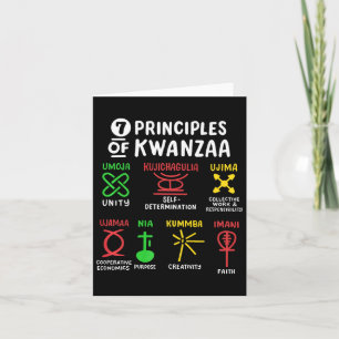 Carte 7 Principes De Kwanzaa Noir Africain-Américain Hom