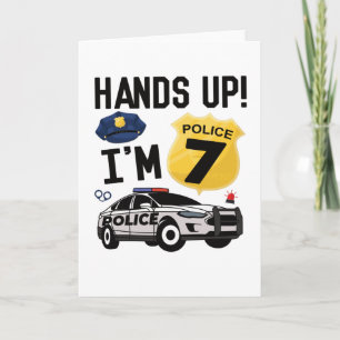 Carte 7e anniversaire Cadeau policier 7 année garçon