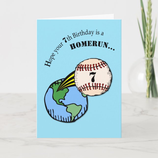 Carte 7e Anniversaire de base-ball (Devant)