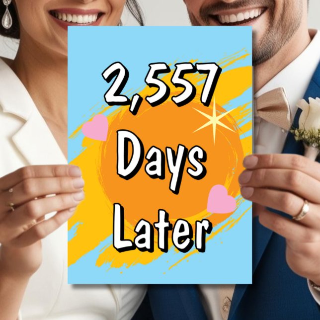 Carte 7e anniversaire de mariage en jours Sept ans plus  (Créateur téléchargé)