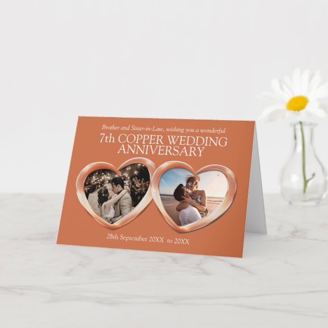 Carte 7e anniversaire du mariage de cuivre photo actuell (Petite plante)