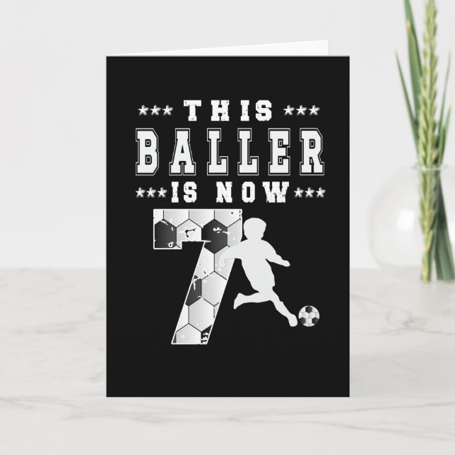 Carte 7e anniversaire Gift joueur de football 7 année ga (Devant)